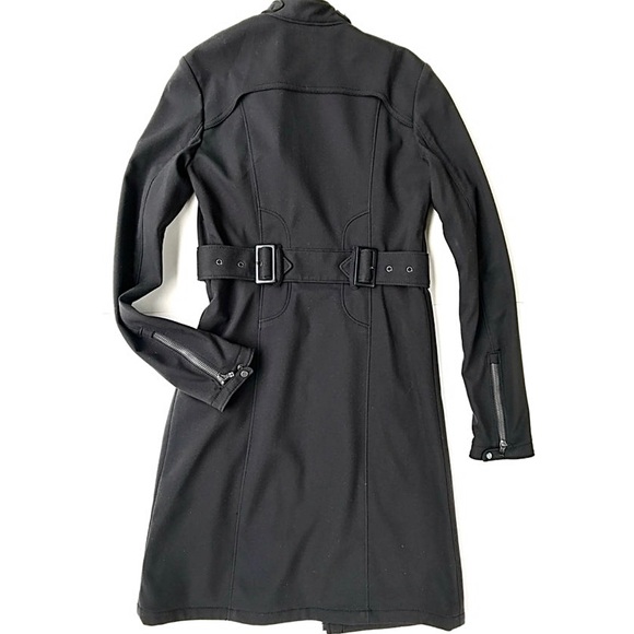 Ladies Y2K Long Black Coat, Victorinox Swiss Army, Fitted Coat, Sz 0(XS) NWT - Picture 4 of 11